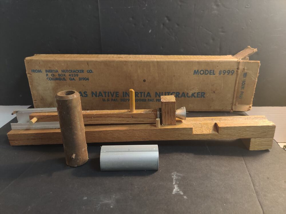 Vintage Wooden Nutcracker Tool Heavy Duty Tabletop Mechanism Original Box